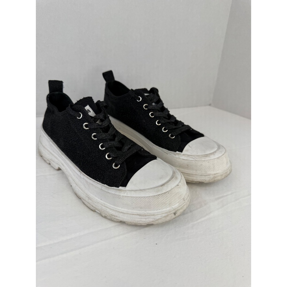 True Religion Janis Black Sparkle Platform Sneakers Womens 8.5‎ Chunky Sole